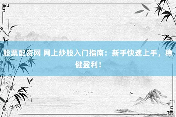 股票配资网 网上炒股入门指南：新手快速上手，稳健盈利！