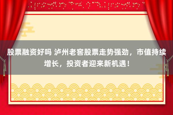 股票融资好吗 泸州老窖股票走势强劲，市值持续增长，投资者迎来新机遇！
