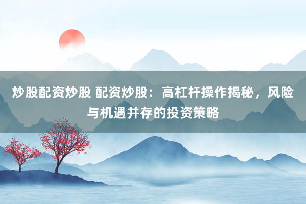 炒股配资炒股 配资炒股：高杠杆操作揭秘，风险与机遇并存的投资策略