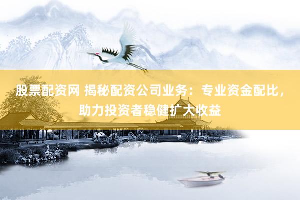 股票配资网 揭秘配资公司业务：专业资金配比，助力投资者稳健扩大收益