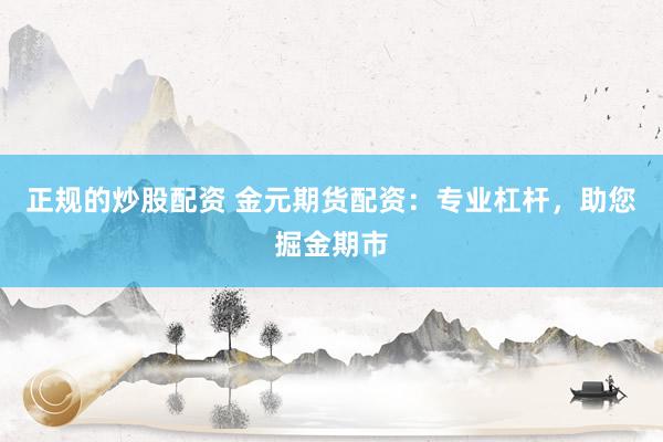 正规的炒股配资 金元期货配资：专业杠杆，助您掘金期市