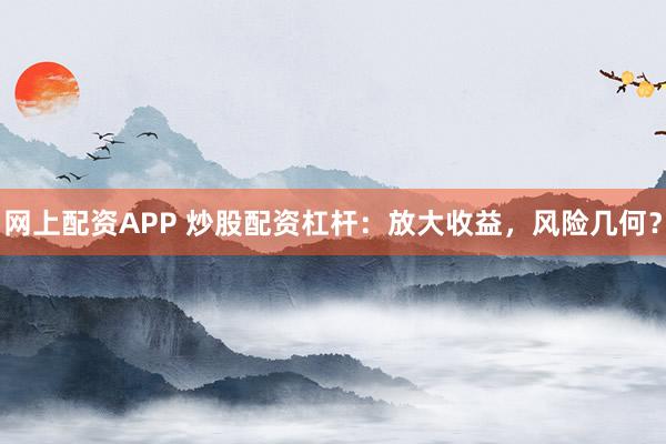 网上配资APP 炒股配资杠杆：放大收益，风险几何？