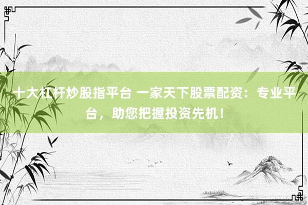十大杠杆炒股指平台 一家天下股票配资：专业平台，助您把握投资先机！