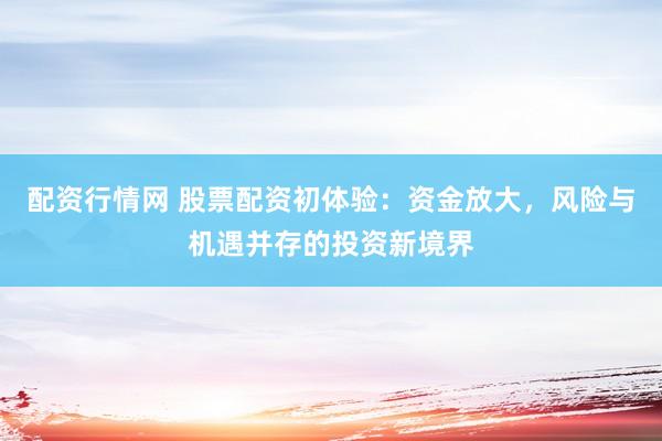 配资行情网 股票配资初体验:资金放大,风险与机遇并存的投资新境界