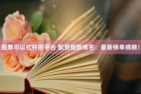 股票可以杠杆的平台 配资指数排名:最新榜单揭晓!