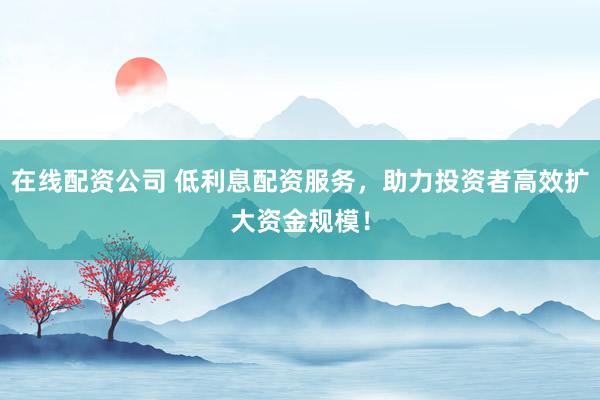 在线配资公司 低利息配资服务，助力投资者高效扩大资金规模！