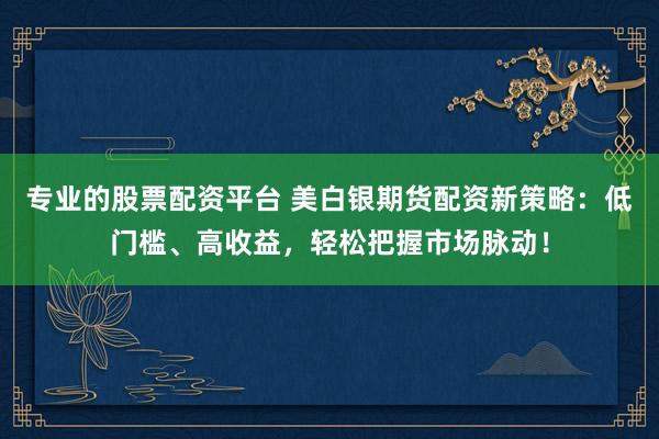 专业的股票配资平台 美白银期货配资新策略：低门槛、高收益，轻松把握市场脉动！